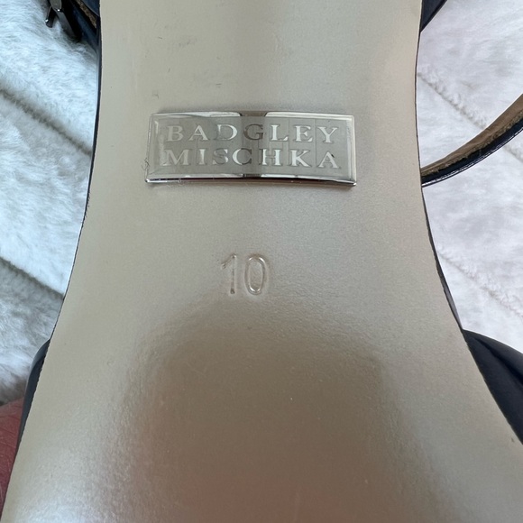 100%Authentic Badgley Mischka Blue Holographic pointy Toe ankle strap Heel Sz 10 - Picture 6 of 6